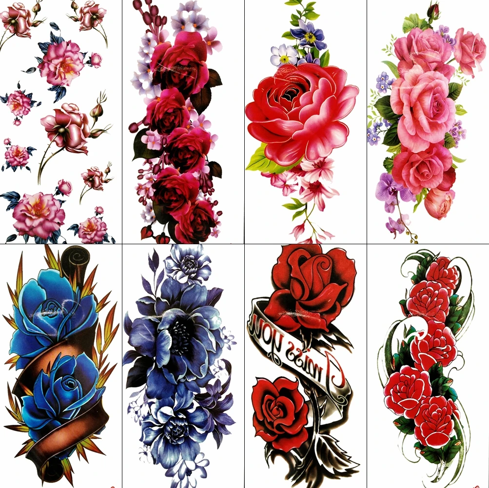 3D Flower Temporary Tattoo Rose Design Waterproof Summer Style Tattoo Custom Fake Body Art Arm Tatoo Paste Paper
3D Flower Temporary Tattoo Rose Design Waterproof Summer Style Tattoo Custom Fake Body Art Arm Tatoo Paste Paper