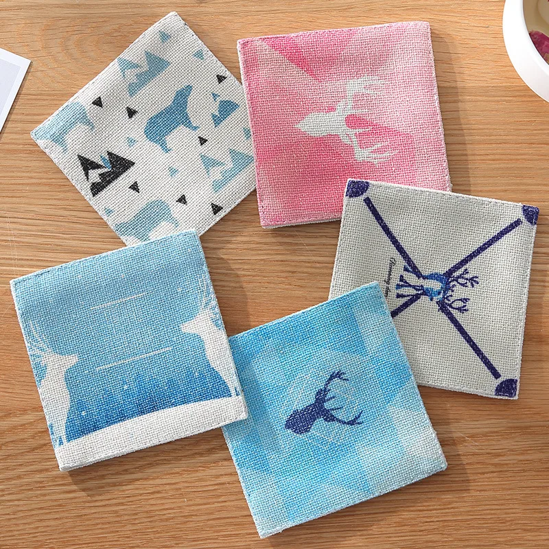 Шикарный Прекрасный мультфильм Европа льняная ткань Coaster Подставки для чашек