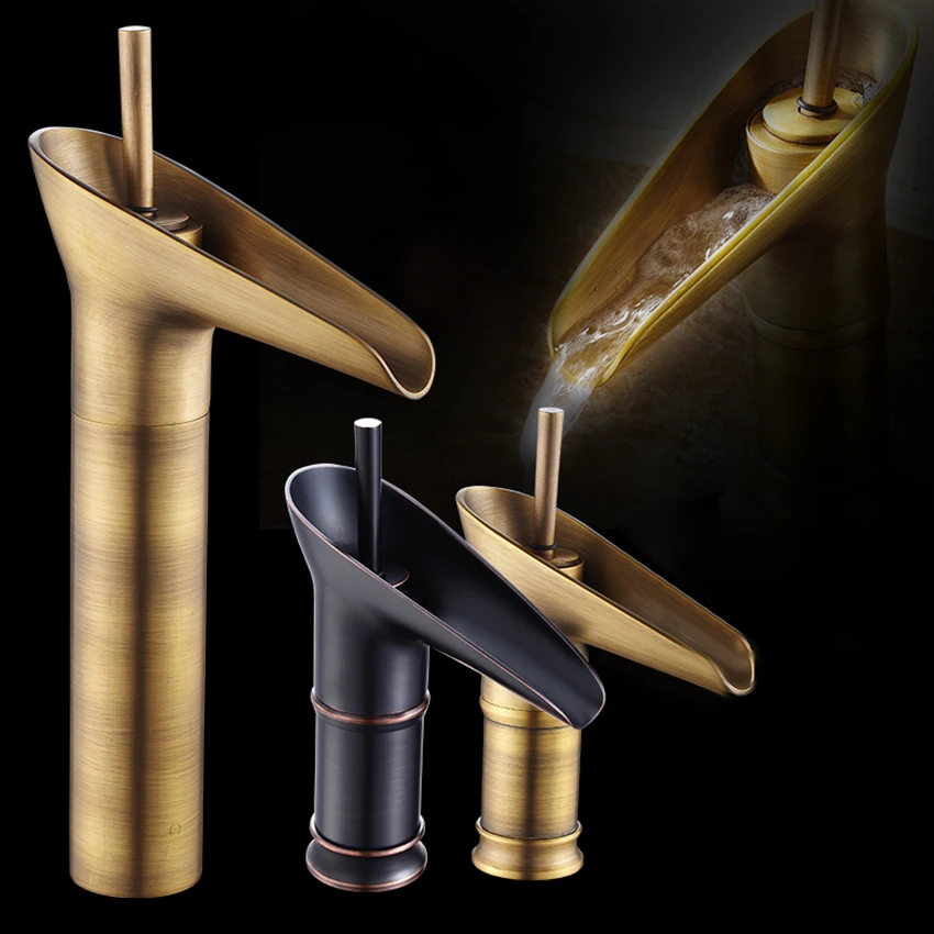 Antique faucet Wine Glass style Single Lever waterfall Bathroom Basin Faucet Brass Antique Hot and Cold bathroom Sink Mixer Taps
Antique faucet Wine Glass style Single Lever waterfall Bathroom Basin Faucet Brass Antique Hot and Cold bathroom Sink Mixer Taps