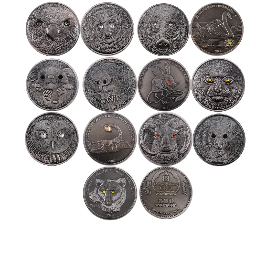 13pcs Mongolia Endangered Wildlife Bronze Coin Set Commemorative Animal Coin Christmas Ornaments Challenge Coin
13pcs Mongolia Endangered Wildlife Bronze Coin Set Commemorative Animal Coin Christmas Ornaments Challenge Coin