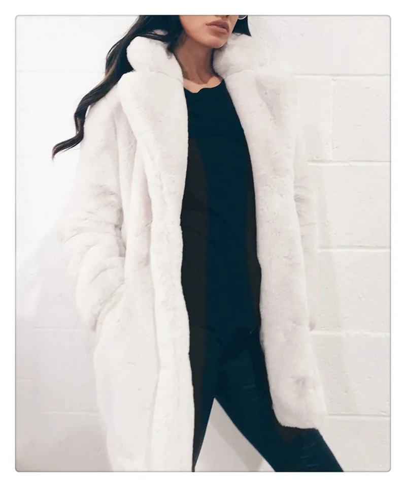 Imitation fur coat 2018 European and American women's wear long and loose plush soft rabbit hair (12)