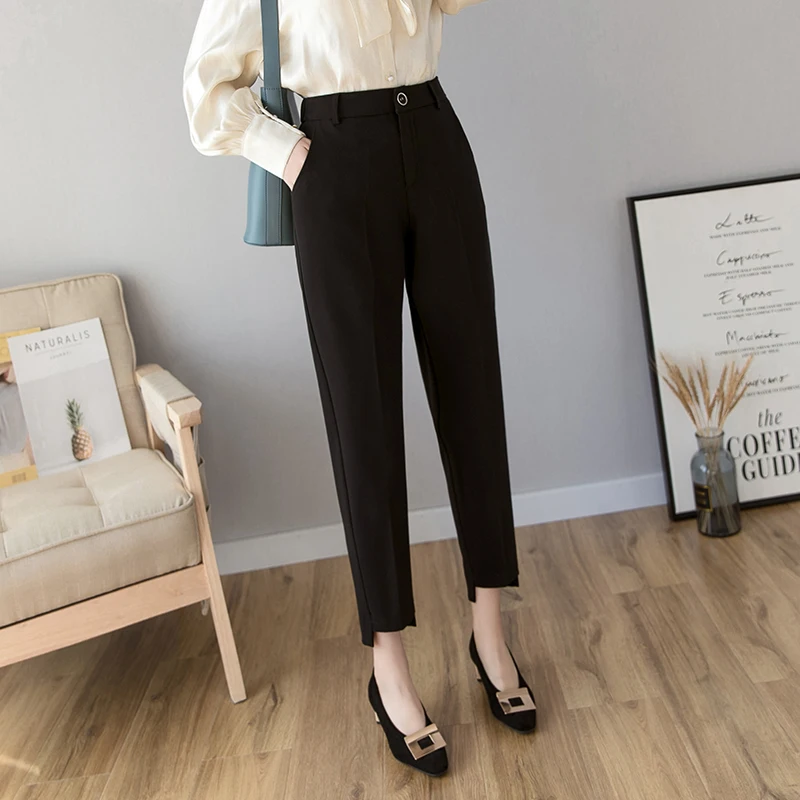 Black suit pants woman 2019 spring high waist slim harem pants female pockets office pants fashion summer women bottoms trousers
Black suit pants woman 2019 spring high waist slim harem pants female pockets office pants fashion summer women bottoms trousers