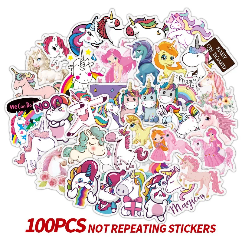 100Pcs Kawaii Unicorn Stickers Personality Travel Trolley Sticker Waterproof Car Sticker Graffiti Sticker Waterproof Not Repeat
100Pcs Kawaii Unicorn Stickers Personality Travel Trolley Sticker Waterproof Car Sticker Graffiti Sticker Waterproof Not Repeat