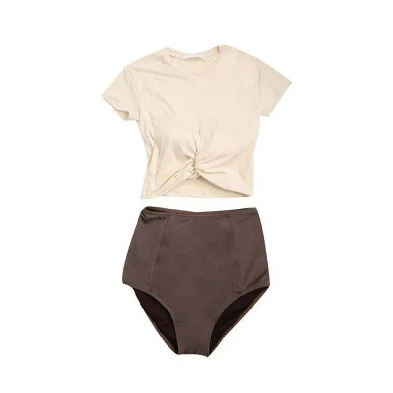 Lady Short Sleeve Triangle Small Chest Gathered Sexy Round Collar Ruffled High Waist Two-Piece Split Swimsuit for Woman
Lady Short Sleeve Triangle Small Chest Gathered Sexy Round Collar Ruffled High Waist Two-Piece Split Swimsuit for Woman