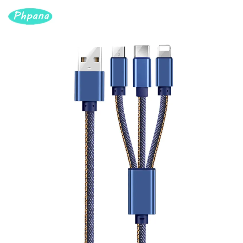 Portable 3 in 1 USB Cable 3M 1.5M usb c cable fast charge samsung Micro USB 2A Data charging nylon wire for IOS/Android/Type c
Portable 3 in 1 USB Cable 3M 1.5M usb c cable fast charge samsung Micro USB 2A Data charging nylon wire for IOS/Android/Type c