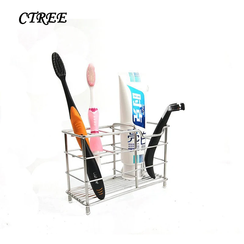 CTREE Stainless Steel Toothbrush Holder Toothpaste Holder Razor Holder Toiletries Cosmetic Storage Bathroom Storage Racked C700
CTREE Stainless Steel Toothbrush Holder Toothpaste Holder Razor Holder Toiletries Cosmetic Storage Bathroom Storage Racked C700