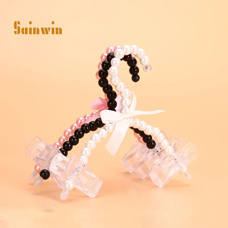 

Sainwin 5pcs/lot 20cm New Style Baby Pearl Hanger Children Plastic Hangers For Clothes Kids Pet Dog Hanger Clothes Rack