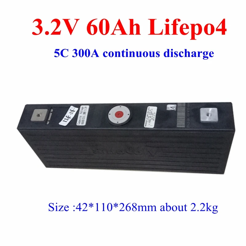 8pcs 3.2V 60Ah Lifepo4 Lithium iron phosphate battery 5C 300A discharge for DIY 12V 24v 36v electric car Electric motorboat 
8pcs 3.2V 60Ah Lifepo4 Lithium iron phosphate battery 5C 300A discharge for DIY 12V 24v 36v electric car Electric motorboat