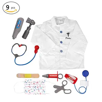 Hot Kids Doctor Role Play Costume Dress Up Set with Lab Coat, Face Mask, Stethoscope, and 6 Additional Medical Tools
Hot Kids Doctor Role Play Costume Dress Up Set with Lab Coat, Face Mask, Stethoscope, and 6 Additional Medical Tools