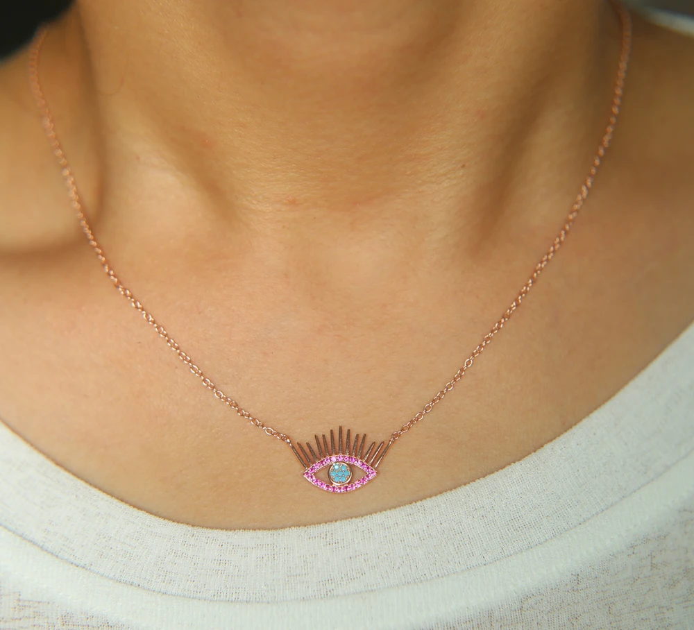 Lucky fashion eyelash necklace 925 sterling silver symbol girl necklace turkish evil eye purple cz colorful silver necklaces
Lucky fashion eyelash necklace 925 sterling silver symbol girl necklace turkish evil eye purple cz colorful silver necklaces