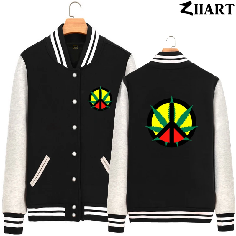 Peace Sign reggae Regge Rasta plant leaf Jamaica Couple Clothes Man Boys Full Zip Autumn Winter Fleece Baseball jackets ZIIART
Peace Sign reggae Regge Rasta plant leaf Jamaica Couple Clothes Man Boys Full Zip Autumn Winter Fleece Baseball jackets ZIIART