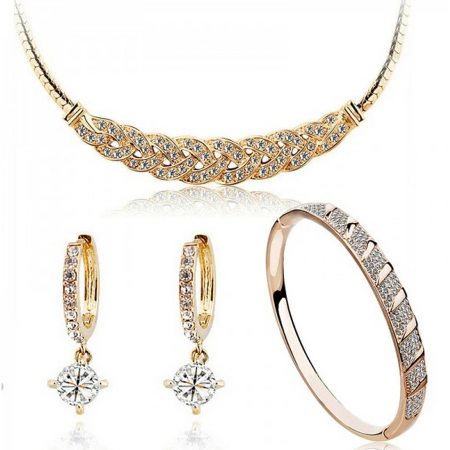 austrian crystal 24k gold-color The distorted Snake chain wedding jewelry sets for brides
austrian crystal 24k gold-color The distorted Snake chain wedding jewelry sets for brides