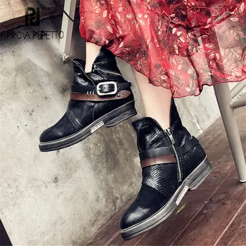 Prova Perfetto Women Ankle Boots Black Flat Bottine Femme Ladies Gladiator Riding Boots Straps Platform Rubber Chelsea Boot
Prova Perfetto Women Ankle Boots Black Flat Bottine Femme Ladies Gladiator Riding Boots Straps Platform Rubber Chelsea Boot