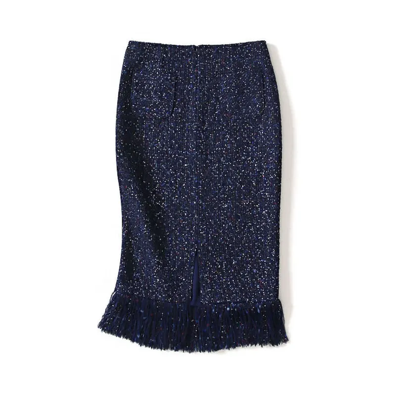 2019 Spring Autumn Brand New Women Sequins Tassel Bodycon Tweed Skirts Deep Blue Ladies Elegant Pencil Skirt Y137
2019 Spring Autumn Brand New Women Sequins Tassel Bodycon Tweed Skirts Deep Blue Ladies Elegant Pencil Skirt Y137