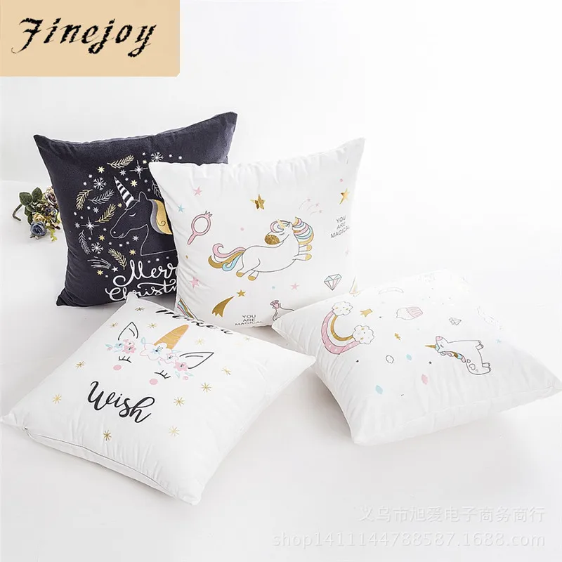 fine joy Bronzing Unicorn Cushion Cover 45X45cm Soft Cotton Pillow Decorative Pillow Cover Home Sofa Seat Car Pillowcase
fine joy Bronzing Unicorn Cushion Cover 45X45cm Soft Cotton Pillow Decorative Pillow Cover Home Sofa Seat Car Pillowcase