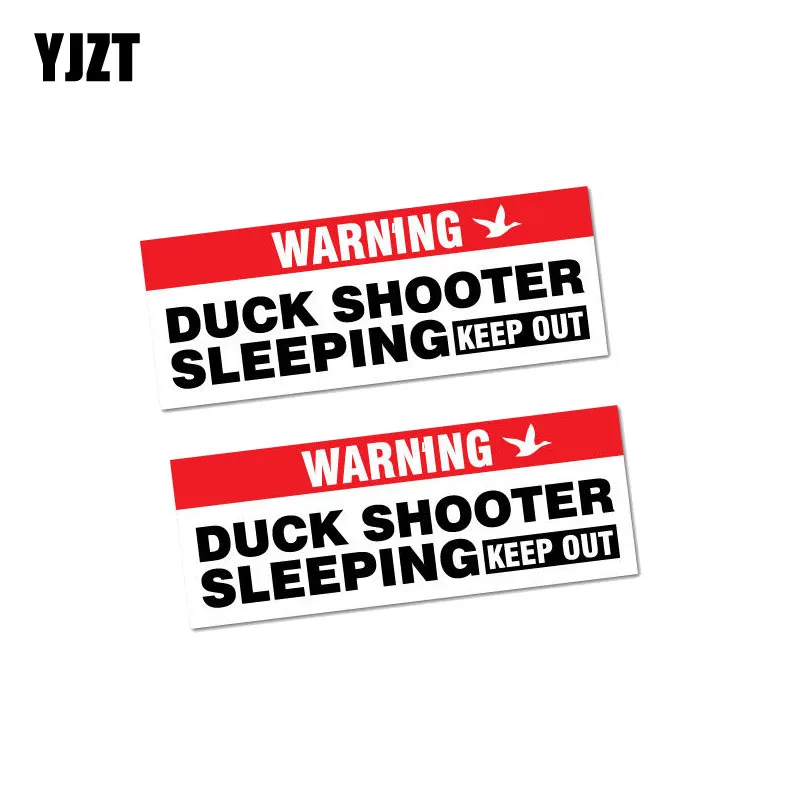YJZT 2X 11.2CM*4.2CM Warning Car Sticker Duck Shooter Sleeping Decal PVC 12-1043 | Автомобили и мотоциклы