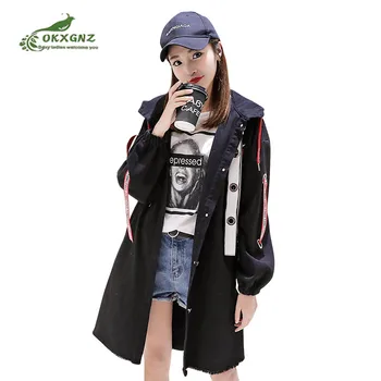 Spring new women cowboy windbreaker jacket Tops loose medium long bf wild cowboy Outwear clothing denim jacket coat FemaleOKXGNZ
Spring new women cowboy windbreaker jacket Tops loose medium long bf wild cowboy Outwear clothing denim jacket coat FemaleOKXGNZ