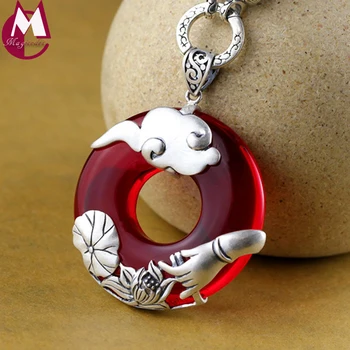 45.5mm Big Round Natural Garnet Pendant Vintage Hand Lotus Leaves Jewelry Fine Cloud Flower Thai Silver Necklace Women Gift SP87
45.5mm Big Round Natural Garnet Pendant Vintage Hand Lotus Leaves Jewelry Fine Cloud Flower Thai Silver Necklace Women Gift SP87