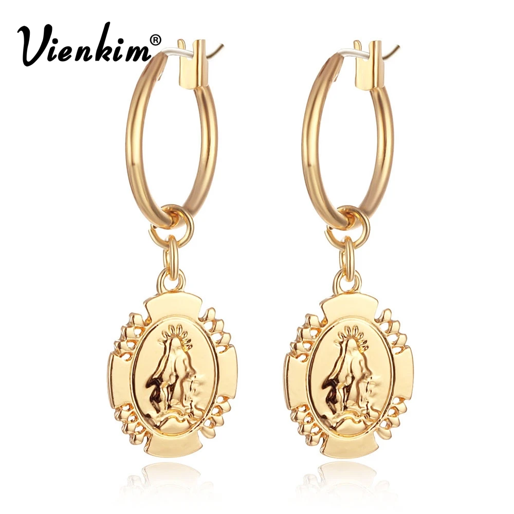 Vienkim Catholicism Virgin Mary Earrings Gold Color Statement Dangle Earrings Women Girl Fashion Earrings For Women Jewelry 2019
Vienkim Catholicism Virgin Mary Earrings Gold Color Statement Dangle Earrings Women Girl Fashion Earrings For Women Jewelry 2019