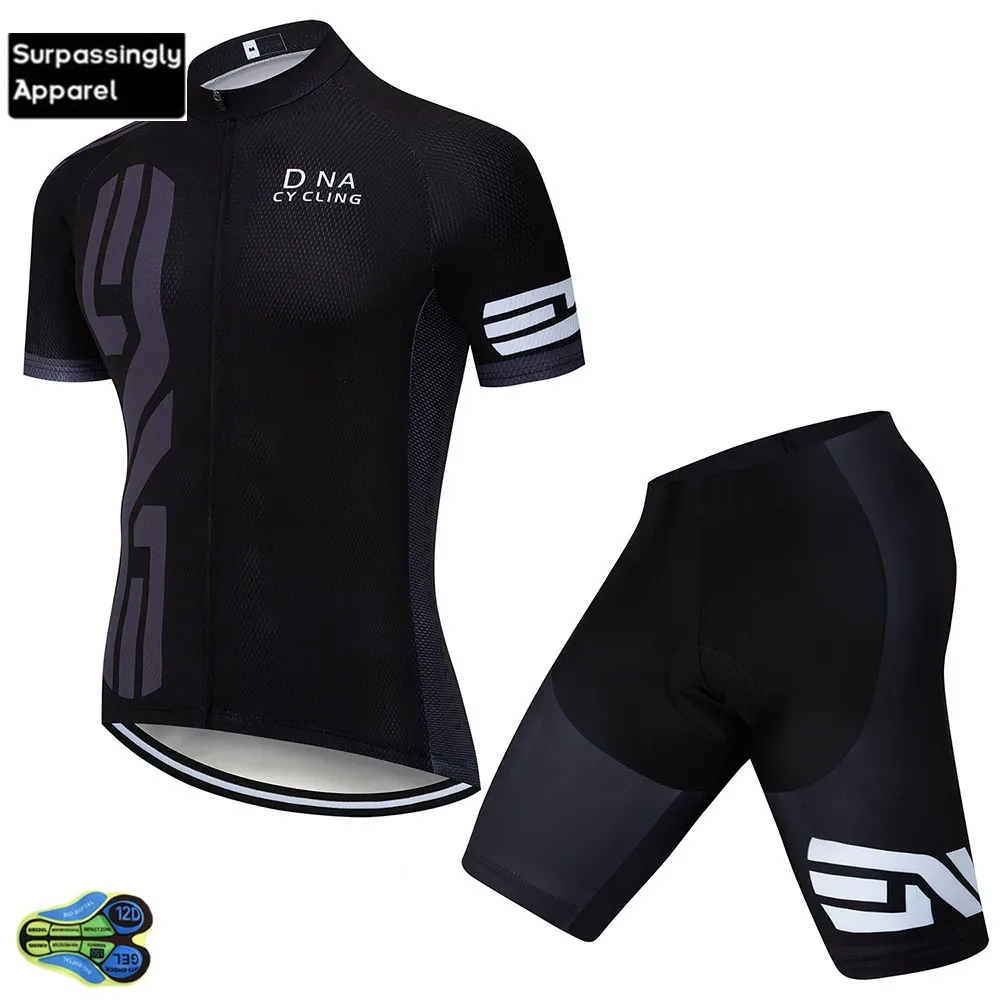 Ciclismo Ropa Hombre 2019 черный на заказ летний комплект Джерси для велоспорта с коротким