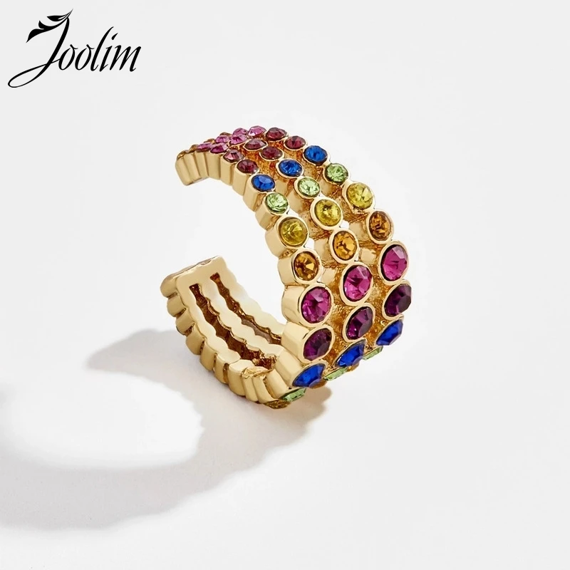 Joolim 3 Rows Crystal Pave Cuff Earring Rainbow C Earring Design Earring Wholesale Chic Summer Holiday Earring
Joolim 3 Rows Crystal Pave Cuff Earring Rainbow C Earring Design Earring Wholesale Chic Summer Holiday Earring