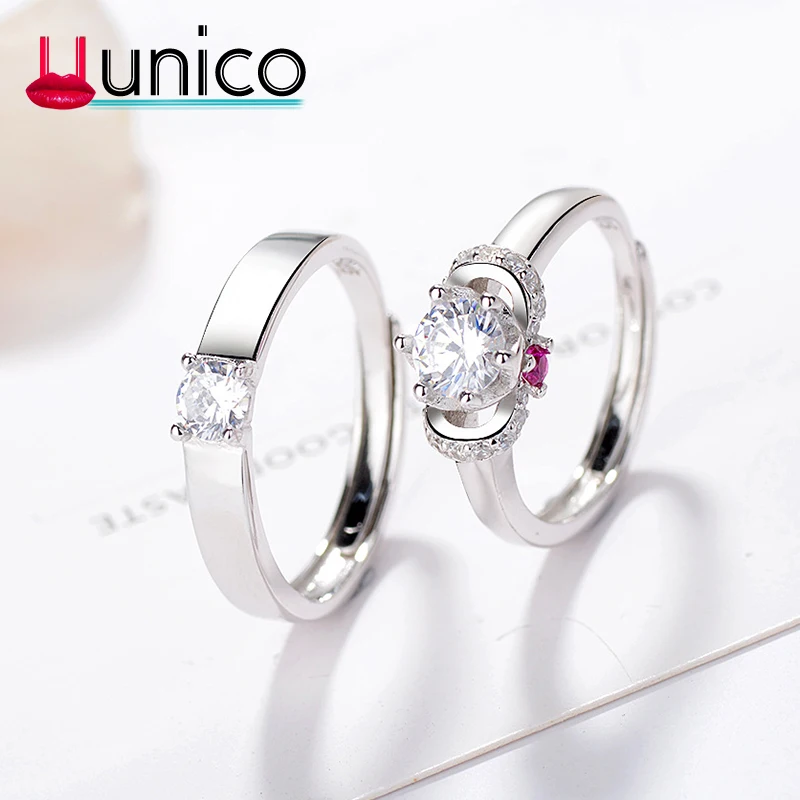 UUNICO 2019 NEW Fashion 2Pcs/set Simple Opening Ring Couple Ring Zircon four/six Claw Crown Wedding Lover Jewelry
UUNICO 2019 NEW Fashion 2Pcs/set Simple Opening Ring Couple Ring Zircon four/six Claw Crown Wedding Lover Jewelry