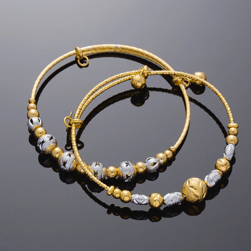 Gold Silver Bangles For Women Copper Beads Bracelets&Bangles Set Indian Wedding Jewelry Dubai African bangles With Charm
Gold Silver Bangles For Women Copper Beads Bracelets&Bangles Set Indian Wedding Jewelry Dubai African bangles With Charm