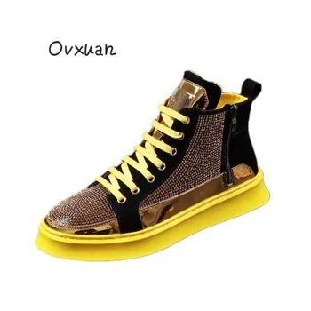 OVXUAN Luxury Trend Walking Shoes men Diamond Rhinestones Carved Metal Note Zip Ankle Work Boots Business Booties Hombre Botas
OVXUAN Luxury Trend Walking Shoes men Diamond Rhinestones Carved Metal Note Zip Ankle Work Boots Business Booties Hombre Botas