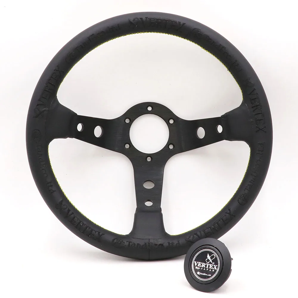13inch Vertex Black Genuine Leather Embroidery Drift Sport Steering Wheels 
13inch Vertex Black Genuine Leather Embroidery Drift Sport Steering Wheels