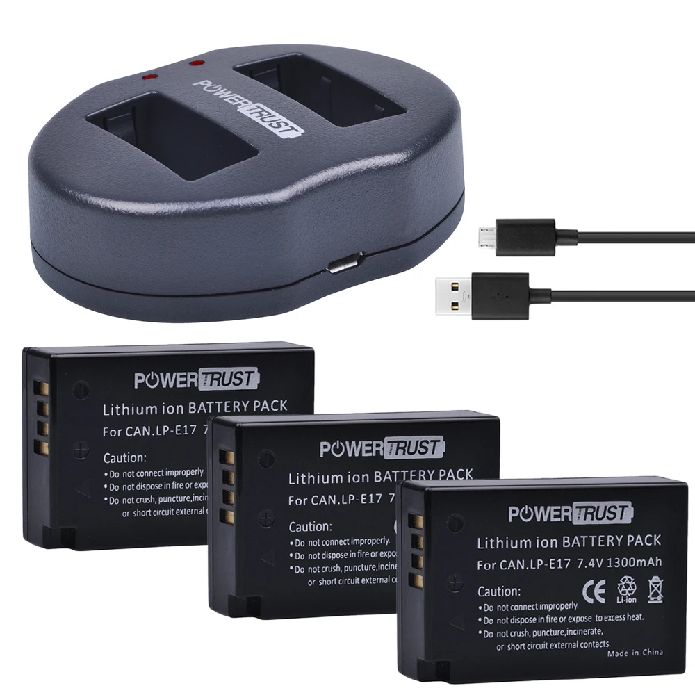 3X LP-E17 LPE17 LP E17 Camera Batteries +USB Dual Charger for Canon EOS M3 M5 M6 Rebel T6i T6s T7i 750D 760D 8000D 800D Kiss X8i
3X LP-E17 LPE17 LP E17 Camera Batteries +USB Dual Charger for Canon EOS M3 M5 M6 Rebel T6i T6s T7i 750D 760D 8000D 800D Kiss X8i