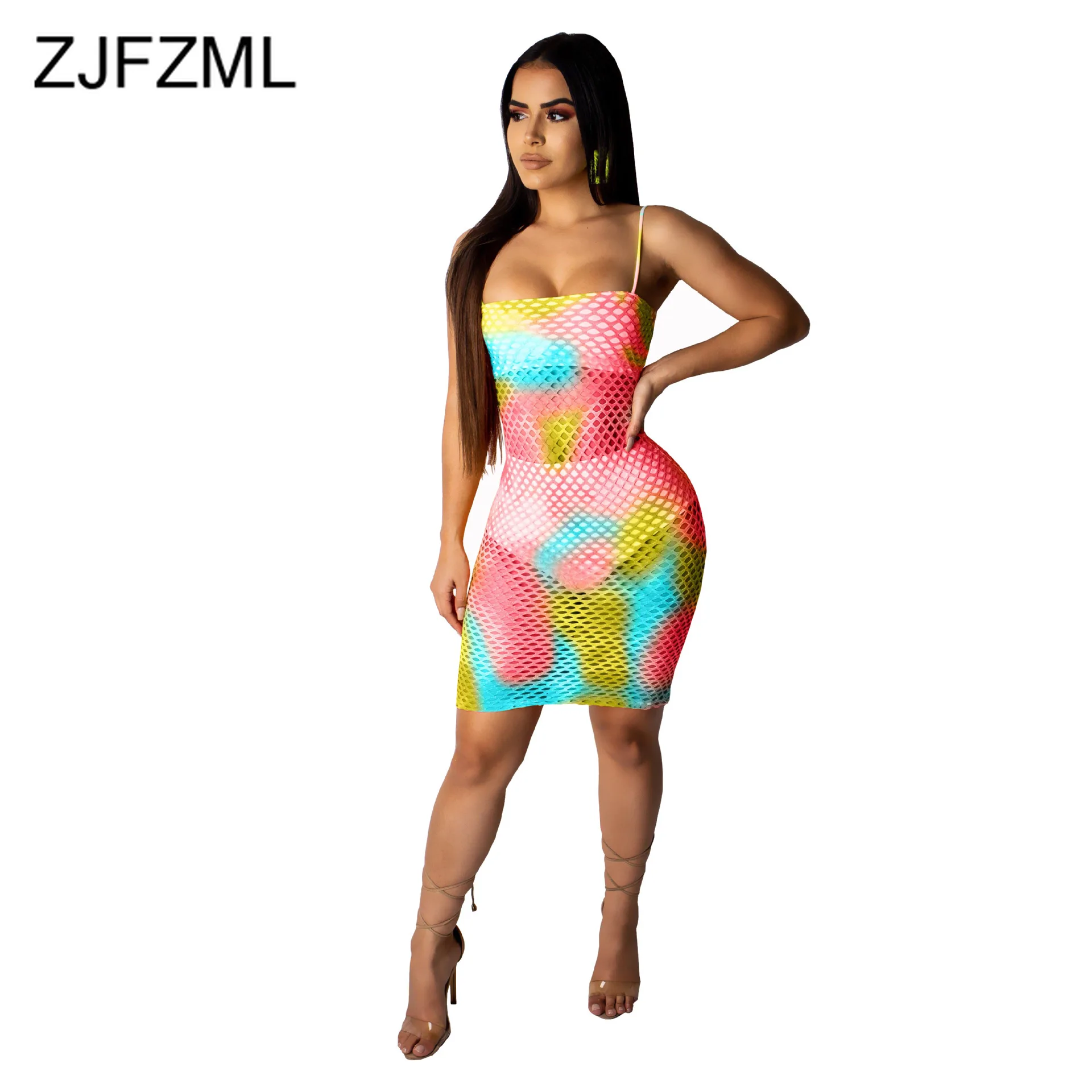 Spaghetti Strap Sexy Bodycon Dress Women Rainbow Tie Dye Print Backless Package Hip Dress Summer Strapless Hollow Out Mini Dress
Spaghetti Strap Sexy Bodycon Dress Women Rainbow Tie Dye Print Backless Package Hip Dress Summer Strapless Hollow Out Mini Dress