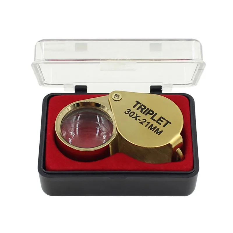 

2018 Portable 30X Power 21mm Jewelers Magnifier Gold Eye Loupe Jewelry Store Lowest Price Magnifying Glass with Exquisite Box 88