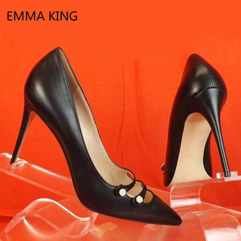 Black Women Pumps Button Strap Leather Mary Janes Shoes Female Pinted Toe Shallow Stiletto Heels Office Party Ladies Shoes
Black Women Pumps Button Strap Leather Mary Janes Shoes Female Pinted Toe Shallow Stiletto Heels Office Party Ladies Shoes