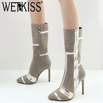WETKISS Plus Size 32-46 Flock Women Boots Pointed Toe Footwear High Heels Female Boot Party Knee High Shoes Woman 2018 Winter
WETKISS Plus Size 32-46 Flock Women Boots Pointed Toe Footwear High Heels Female Boot Party Knee High Shoes Woman 2018 Winter