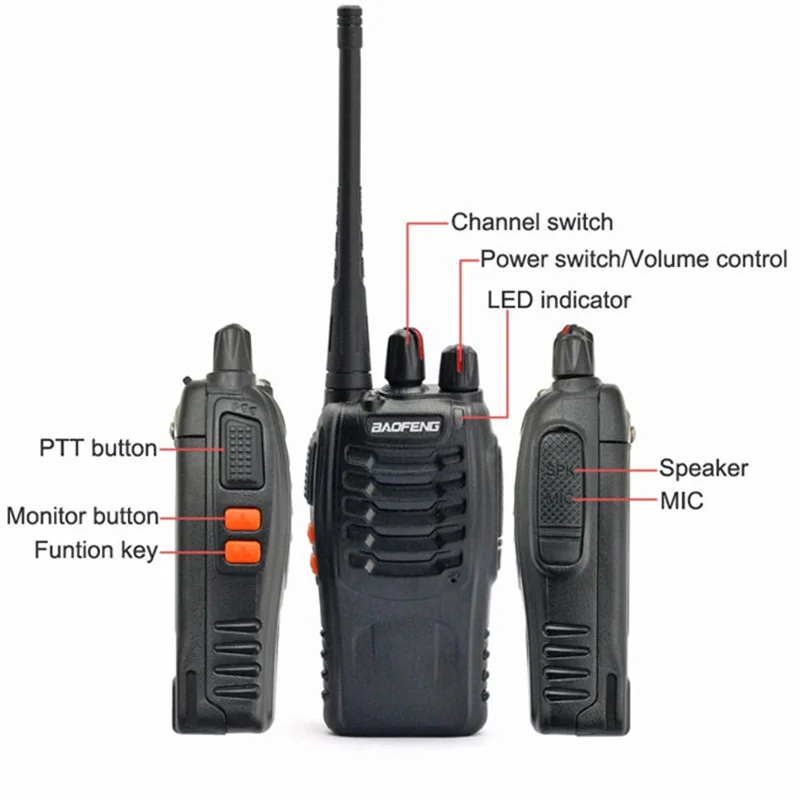 Портативная рация Baofeng 2 шт. портативная Pofung UHF 5 Вт 400 470 МГц 16 каналов