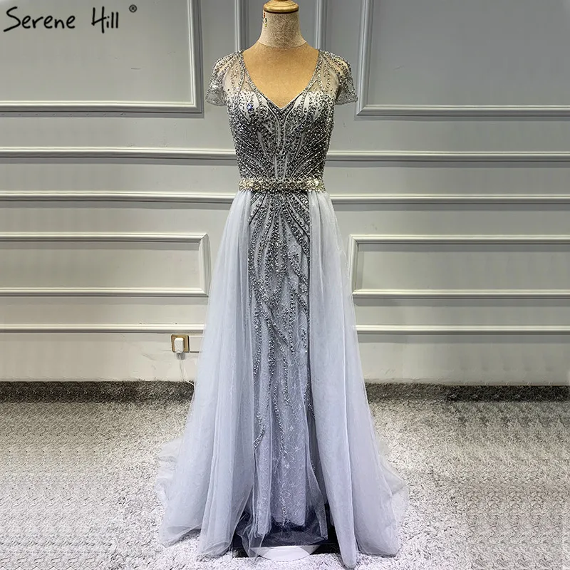 Dubai Short Sleeve Grey Sexy Prom Dresses Design 2019 Luxury Beading Sequined Prom Gowns Serene Hill BLA70010
Dubai Short Sleeve Grey Sexy Prom Dresses Design 2019 Luxury Beading Sequined Prom Gowns Serene Hill BLA70010