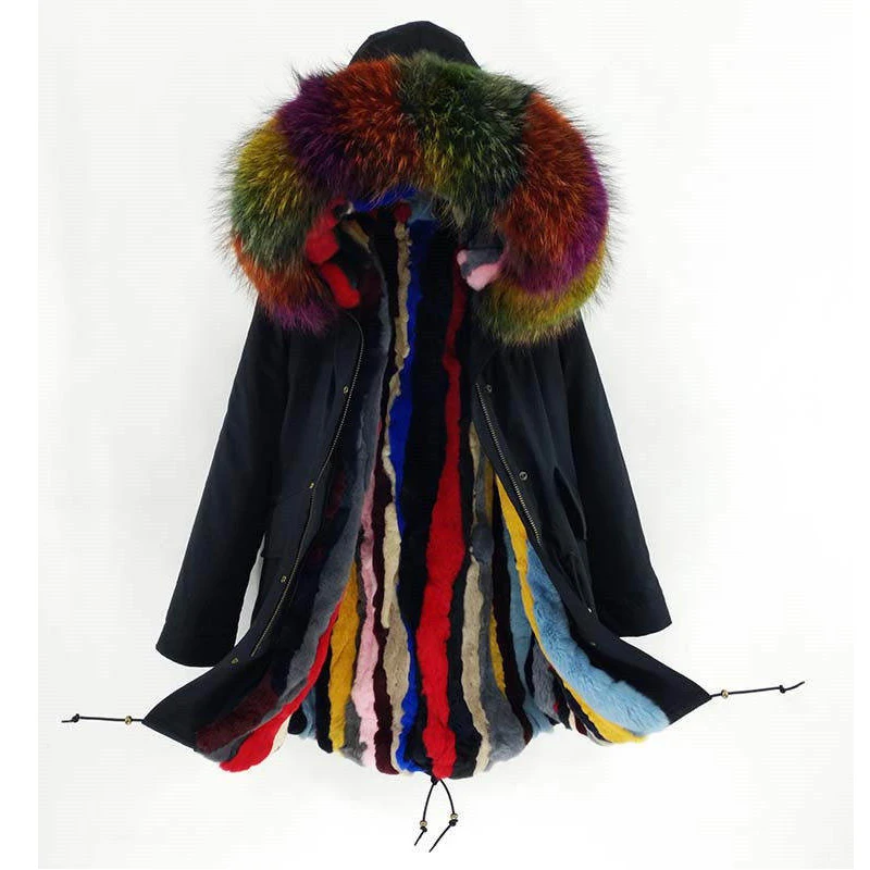 2019 Real Fur Coat Winter Jacket Women Long Parka Big Natural Raccoon Fur Collar Hood Thick Warm Real Rabbit Fur Liner
2019 Real Fur Coat Winter Jacket Women Long Parka Big Natural Raccoon Fur Collar Hood Thick Warm Real Rabbit Fur Liner