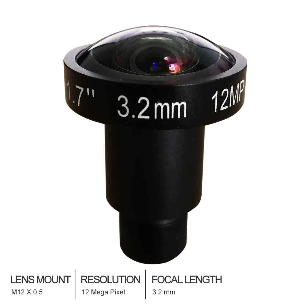 Witrue 4K Lens 12Megapixel Fixed M12 Lens 3.2mm 160 Degree 1/1.7 inch For IMX226 4K IP CCTV camera
Witrue 4K Lens 12Megapixel Fixed M12 Lens 3.2mm 160 Degree 1/1.7 inch For IMX226 4K IP CCTV camera