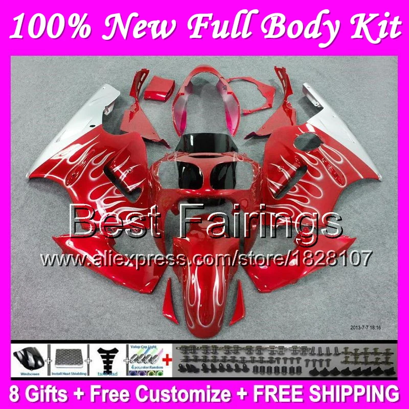Fairing For KAWASAKI NINJA ZX12R 00-01 Silver flames ZX-12R ZX 12R B56 ZX 12 R 00 01 2000 Red silvery ZX12 R 2001 +Decal
Fairing For KAWASAKI NINJA ZX12R 00-01 Silver flames ZX-12R ZX 12R B56 ZX 12 R 00 01 2000 Red silvery ZX12 R 2001 +Decal