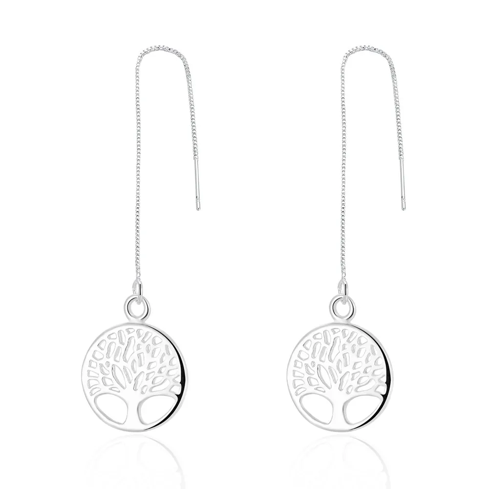 12CM*1.5CM Long Earrings For Women Silver-color Round Statement Fashion Jewelry Tree Of Life Dangles Brincos de Prata Best Gift
12CM*1.5CM Long Earrings For Women Silver-color Round Statement Fashion Jewelry Tree Of Life Dangles Brincos de Prata Best Gift
