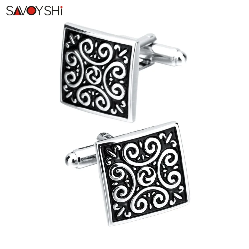 SAVOYSHI High Quality Shirt Cufflinks for Mens Cuff bottons Fine Gift Black Enamel pattern Cuff links Brand Male Jewelry Gemelos
SAVOYSHI High Quality Shirt Cufflinks for Mens Cuff bottons Fine Gift Black Enamel pattern Cuff links Brand Male Jewelry Gemelos