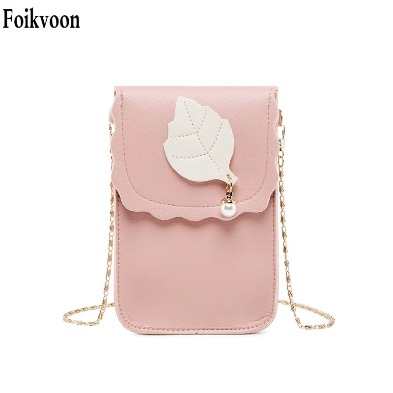 Foikvoon Mini Messenger Bag Girls Fresh Leaves Chain Bag Wave Pattern Mobile Phone Bag 2019 Women Shoulder Bag
Foikvoon Mini Messenger Bag Girls Fresh Leaves Chain Bag Wave Pattern Mobile Phone Bag 2019 Women Shoulder Bag
