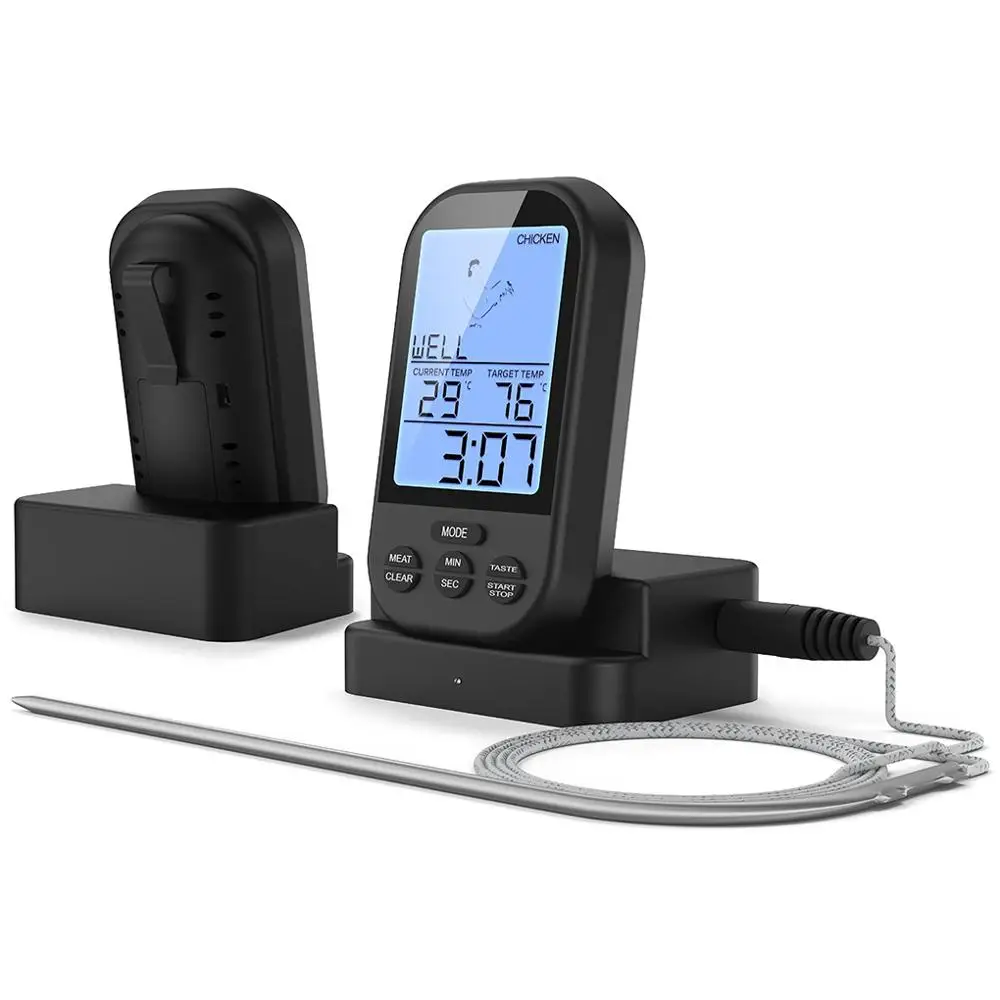 Digital Meat BBQ Thermometer Wireless Kitchen Oven Food Cooking BBQ Grill Smoker Temperature Meter with Probe Timer Temperature
Digital Meat BBQ Thermometer Wireless Kitchen Oven Food Cooking BBQ Grill Smoker Temperature Meter with Probe Timer Temperature