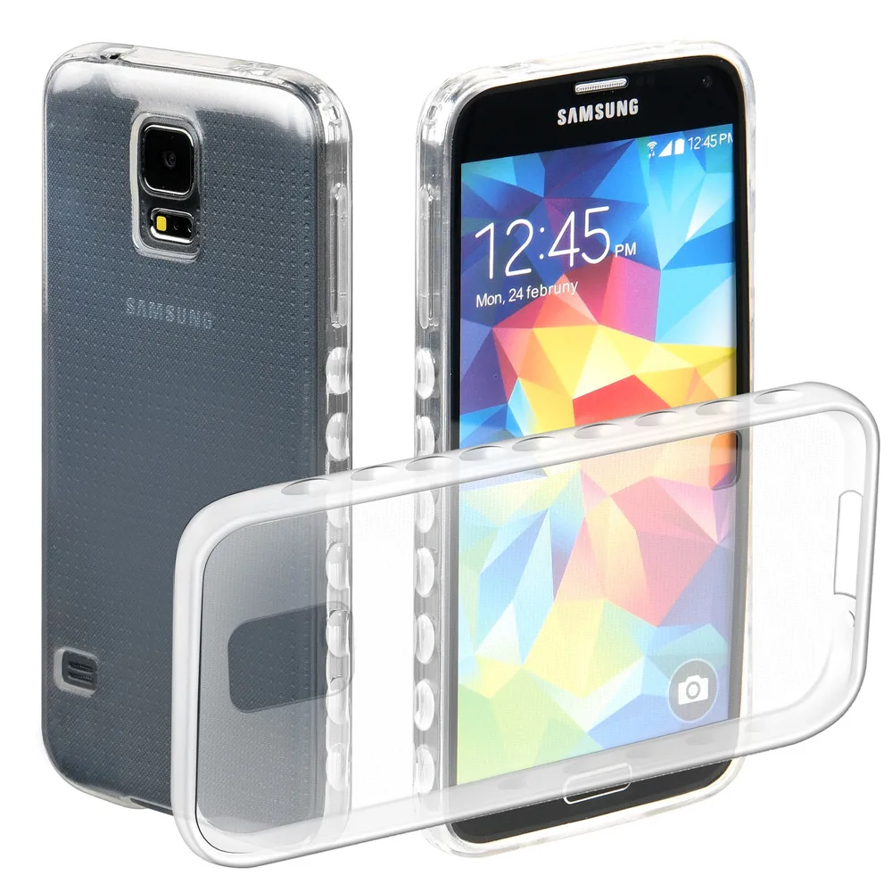 

S5 Non-slip Cases For Samsung Galaxy S5 G900F Duos LTE SM-G900FD G900H G906S G900M Transparent TPU Silicon Covers Full Housing