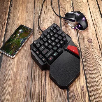 Gaming Keyboard Mini Usb Wired 38 Keys LED Backlit Ergonomic Single Hand Keypad Gamer Keyboard Clavier For PC Desktop
Gaming Keyboard Mini Usb Wired 38 Keys LED Backlit Ergonomic Single Hand Keypad Gamer Keyboard Clavier For PC Desktop