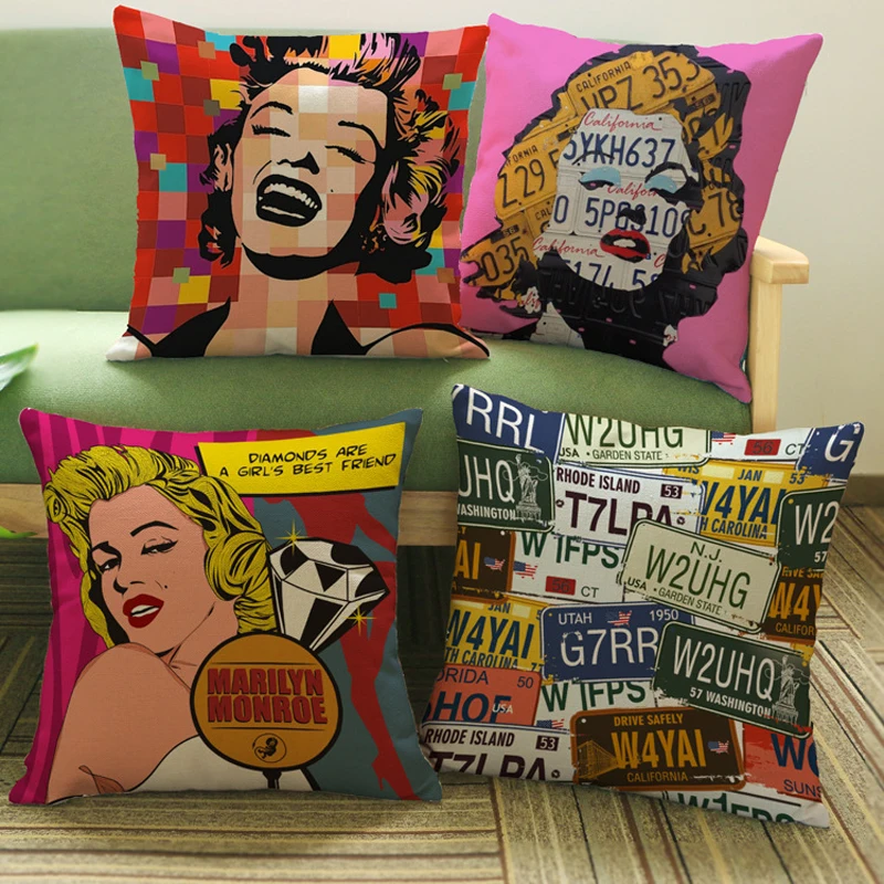Pillow Case 45*45CM Linen Pillow Cases Sofa Cushion Cover Christmas Home Decoration Marilyn Monroe Fashion Pillowcase
Pillow Case 45*45CM Linen Pillow Cases Sofa Cushion Cover Christmas Home Decoration Marilyn Monroe Fashion Pillowcase
