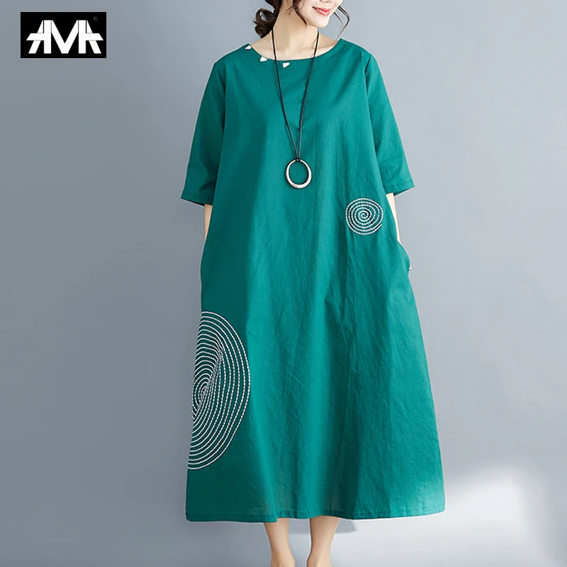 Fashion Casual Women's Loose Dress Summer korean Simple Plus size Dresses Cotton and linen Summer Beach Trendy Femme Sundress
Fashion Casual Women's Loose Dress Summer korean Simple Plus size Dresses Cotton and linen Summer Beach Trendy Femme Sundress