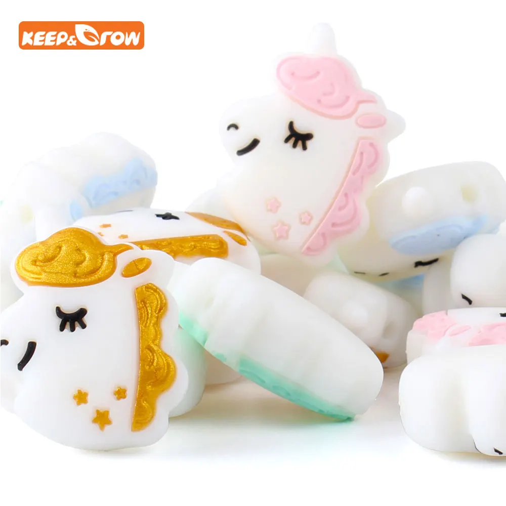 Keep&grow 5Pcs/lot Unicorn Baby Teether Bead Silicone Beads BPA Free Animal DIY Teething Necklace Pacifier Chain Teathing Toys
Keep&grow 5Pcs/lot Unicorn Baby Teether Bead Silicone Beads BPA Free Animal DIY Teething Necklace Pacifier Chain Teathing Toys