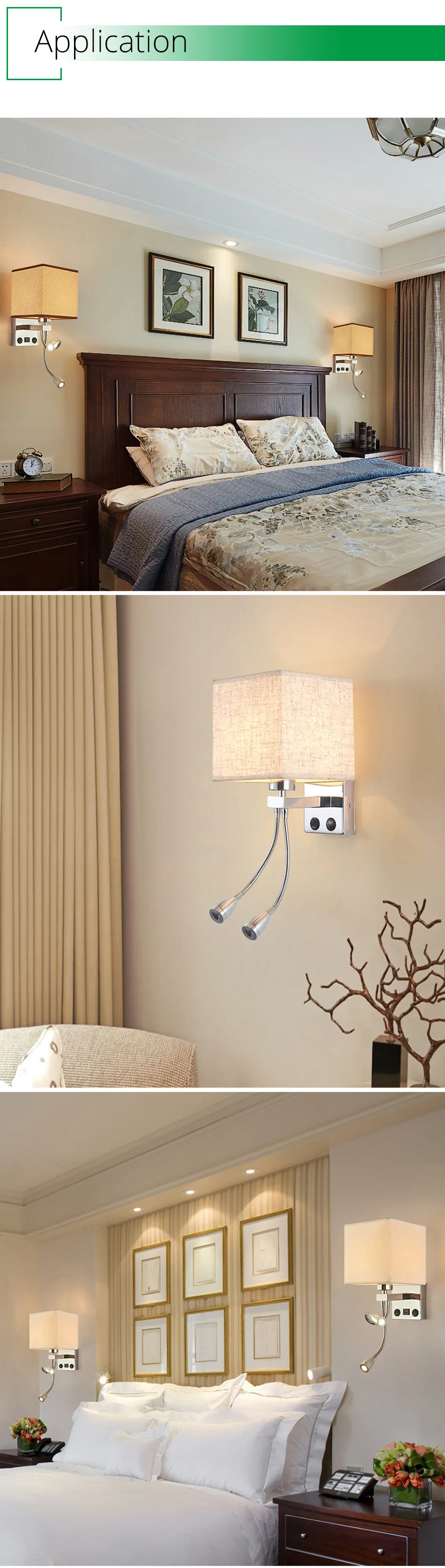 Applique Murale Luminaire E27 Bulb USB Wall Sconces Living Room Bedroom Lamp Night Wall Light for home Loft Decor Modern (6)