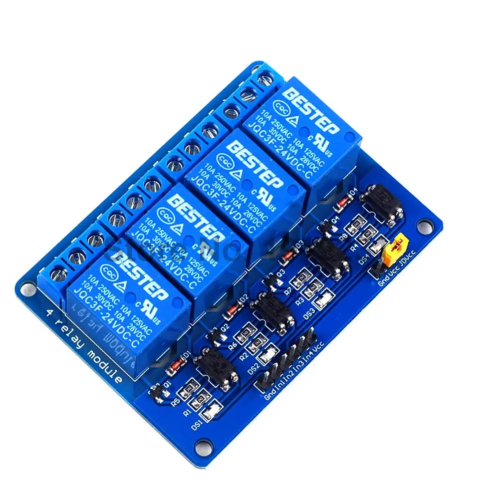 1PCS 4 Channel 24V Relay Module Control Relay 4Channel Relay Module for Arduino
1PCS 4 Channel 24V Relay Module Control Relay 4Channel Relay Module for Arduino